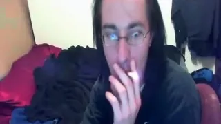 nerdy glassed guy has missionary and cowgirl sex with his blonde girlfriend  and gives her a surprise facial cumshot