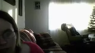 Nerdy glassed pregnant girl masturbates on the sofa