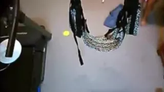 Ponytailed brunette girl has sucks her bf's cock and gets missionary fucked in a swing