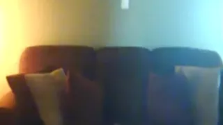 ponytailed brunette with great ass rides her boyfriend  on the sofa