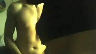 Ponytailed girl spits on her bf's cock and sucks it