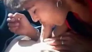 romanian girl gives her boyfriend  a blowjob in his car
