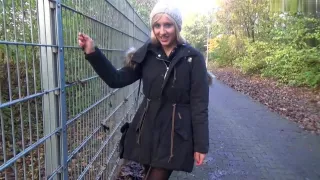 I suck cock in a park in my amateur blonde video clip