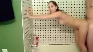 Gorgeous babe gets her pussy fucked doggystyle.