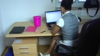 Lustful secretary acquires screwed on the office table.