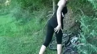 Blonde cyclist gets fucked by a stranger.