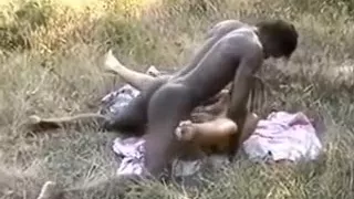 Mother I'd Like To Fuck bonks her dark boy in the forest.