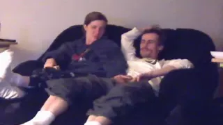 A valuable looking housewife jerks her husbands jock