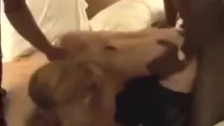 Blond mother I'd like to fuck acquires screwed by 2 dark rods.