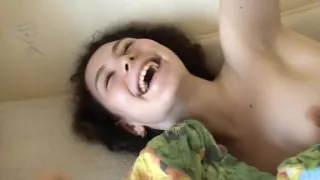 dark haired girlfriend  in white bunny outfit