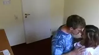 Cheating wife copulates her paramour in a Motel