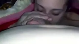 Ball engulfing cum eating slut