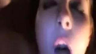 Large white strapon doggy and facial on adorable gal