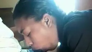 Dark beauty fellatio and cum in face hole