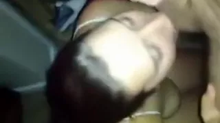 girlfriend  receives cum in her eye