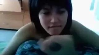 Leaded japanese student oral stimulation