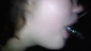 Nerdy eighteen year old sucks darksome cum on her face