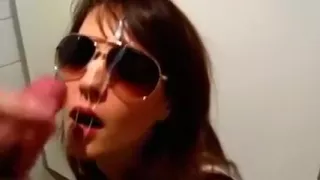 Public restroom oral-stimulation and facial