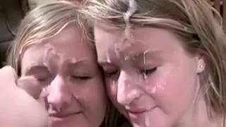Real canadian twins in group-sex bukkake party