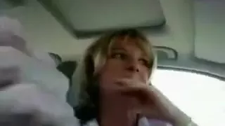 scandalous cheating wife gives blowjob  in car during lunch break