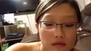 Hawt oriental gal oral-stimulation and facial