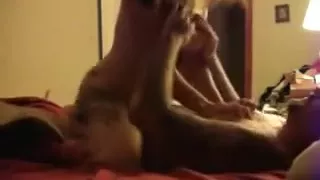 Tattoed large love bubbles girlfriend makes him cum inside