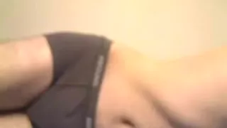 Jerking on sofa, tasting my own cum