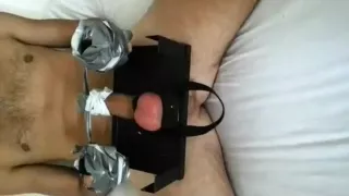 My twink bondman acquires his balls busted.