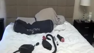 Aufblasbare Latexhaube plus Gasmaske