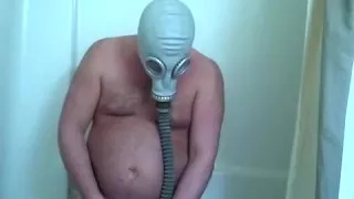 Drinking urinate in my gas mask and jerking off Anew!