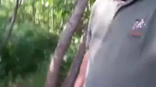 inflated and whip in forest