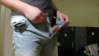 ballbusting game with tennis ball in jeans