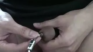 Wearing urethral chastity and urinate part two