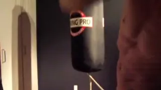 sexy danish man punching undressed balls fastened