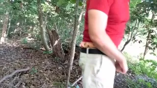 Jerk off in public, I talk and flex my wang, cum in a cup.