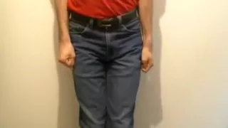 Desperation and wetting jeans whilst standing still