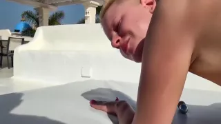 Beautiful girl with anal diamond