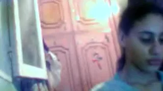 Busty Arab babe gives me handjob in amateur webcam vid