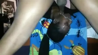 Ebon legal age teenagers naughty gagging facefuck