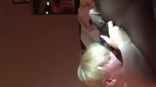 Bitch wife eating dark cum