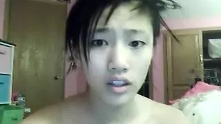 mega cute oriental immature on web camera