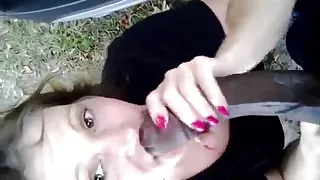 BBC outdoor blow job