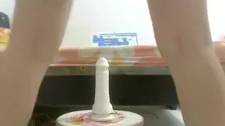 Hawt angel ride a white sex tool