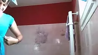 Voyeur not sisters getting shower together