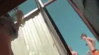 Gals changing at the Beach