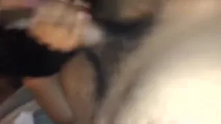 Swarthy cute girlfriend blowing 10-Pounder