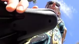 Upskirt masturbation during the time that riding on a bike