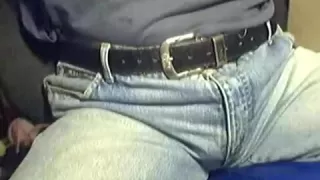 pissing in jeans and on sneakers