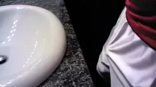 Jerking and cumming throughout shiny white adidas shorts