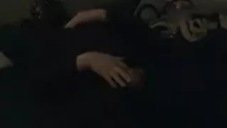 Leather dogboy self CBT and chastity lock